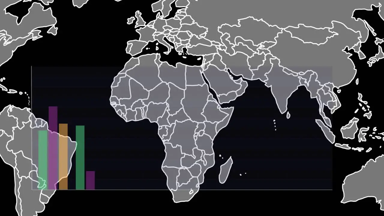 Animation of world map over diagrams