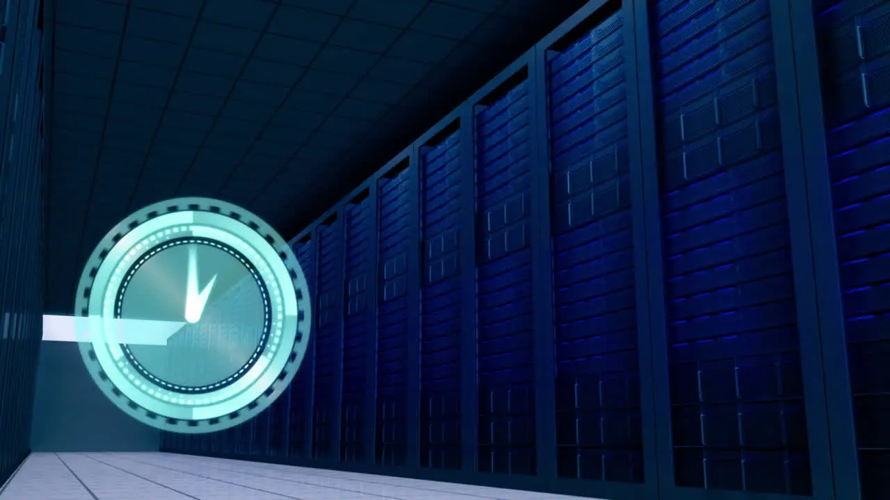 Animation of clock over server room