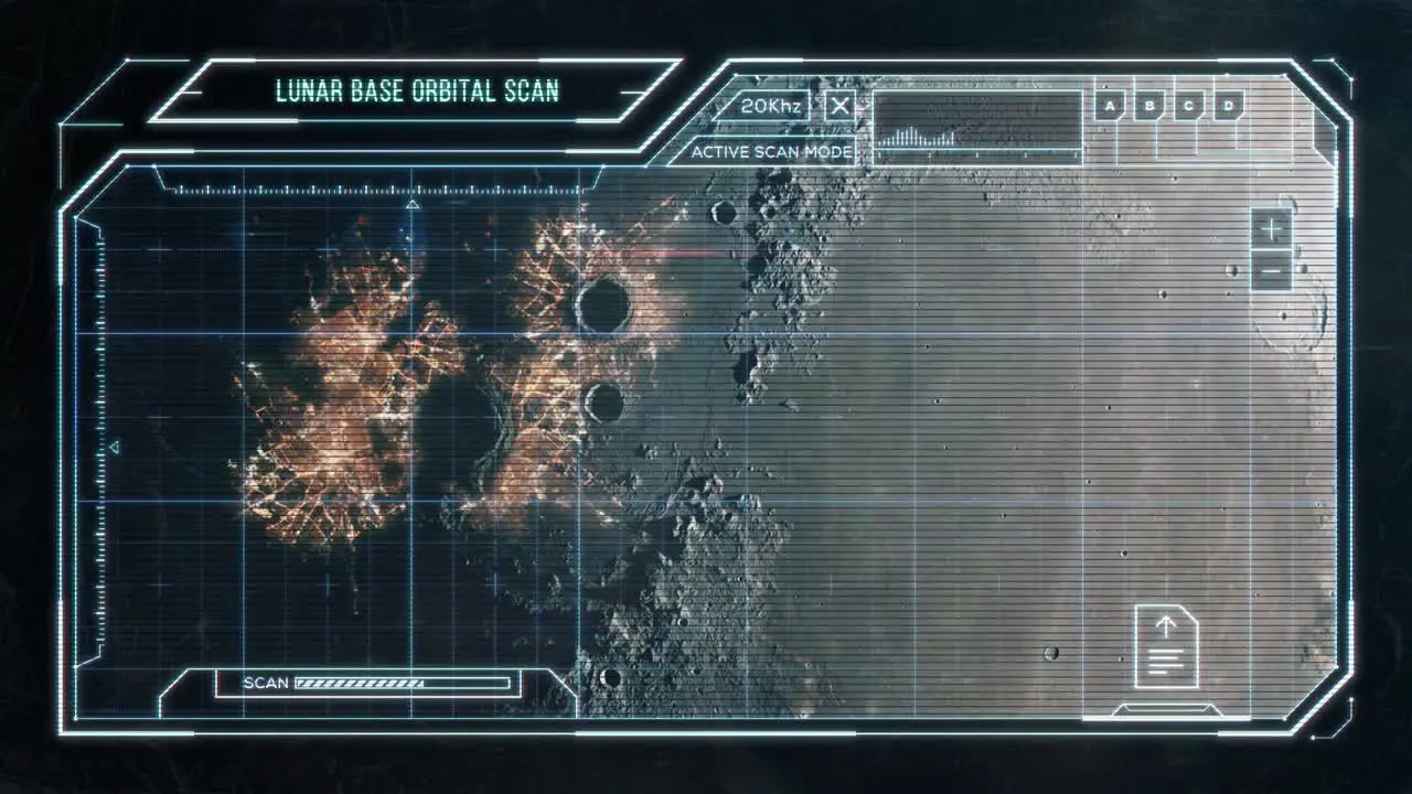 Lunar Base Seen From Orbit Futuristic Computer HUD