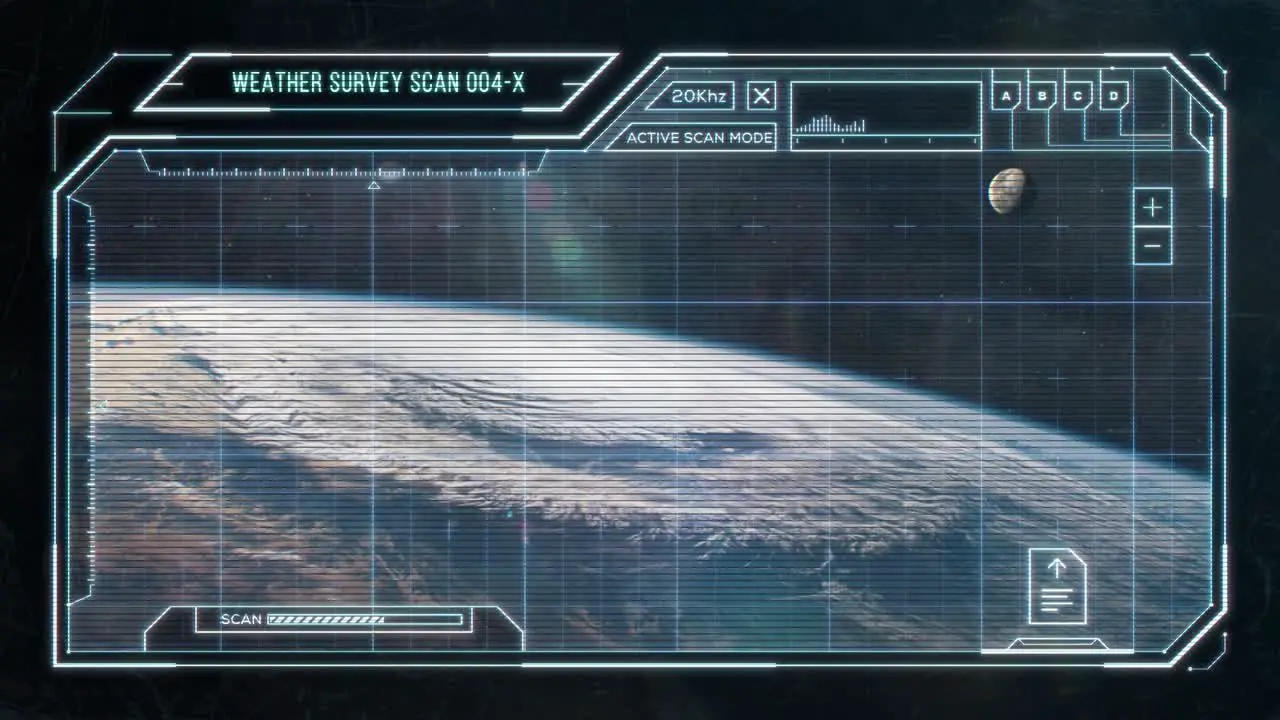 Hurricane in the Atmosphere of Earth Futuristic Computer HUD