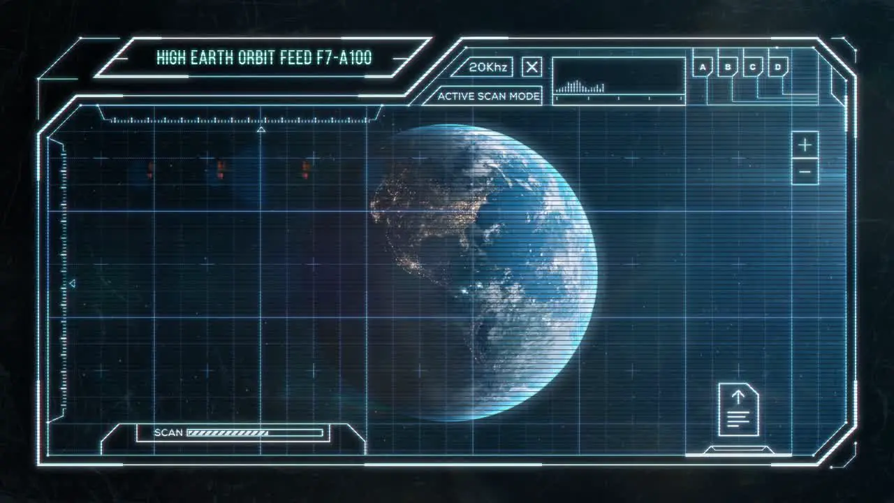 Small Spaceship Approaching Earth Futuristic Computer HUD