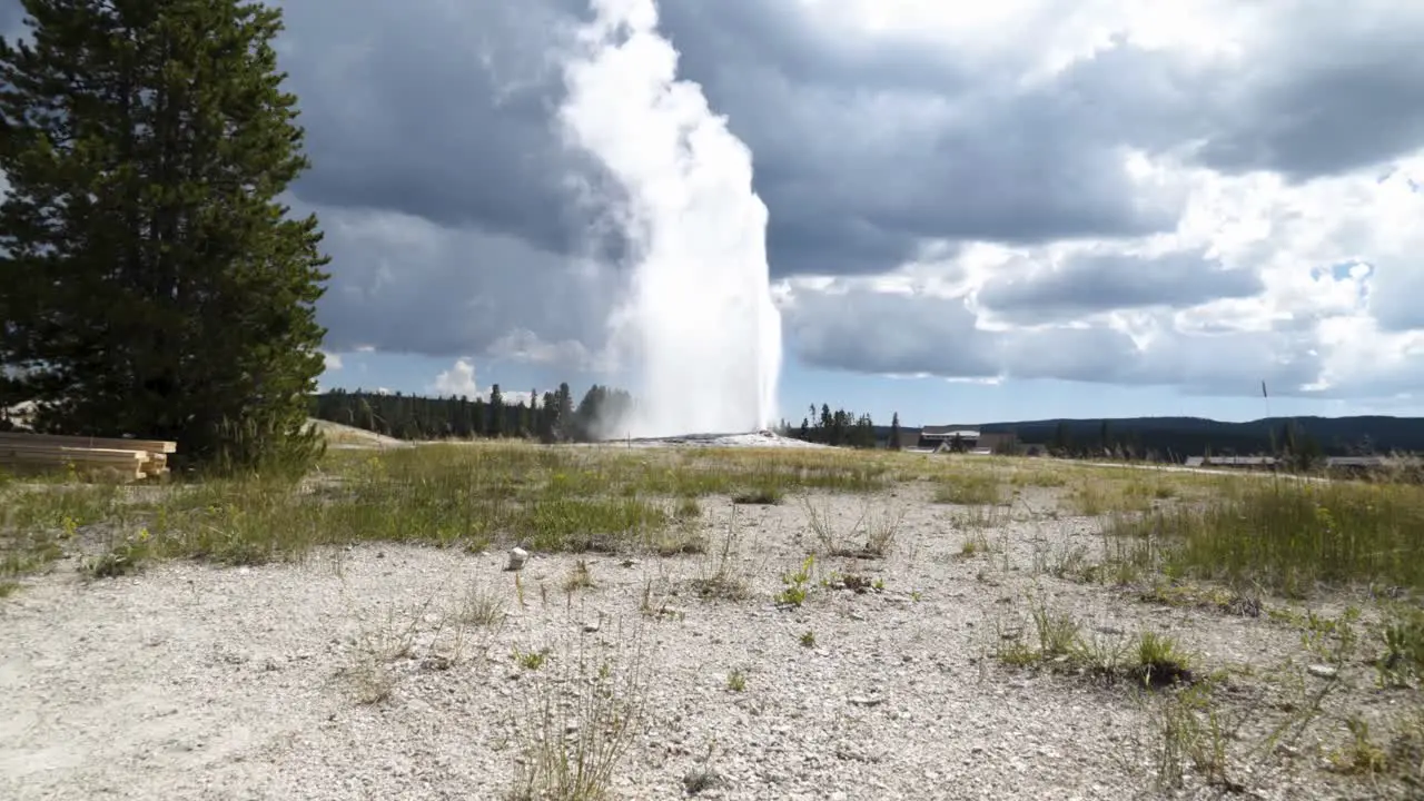 Old Faithful erupting in Yellowstone National Park