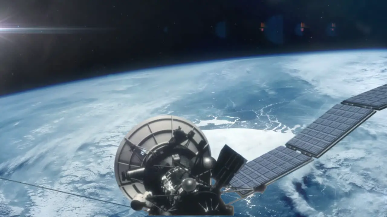 Communications Satellite in Orbit of Planet Earth 3