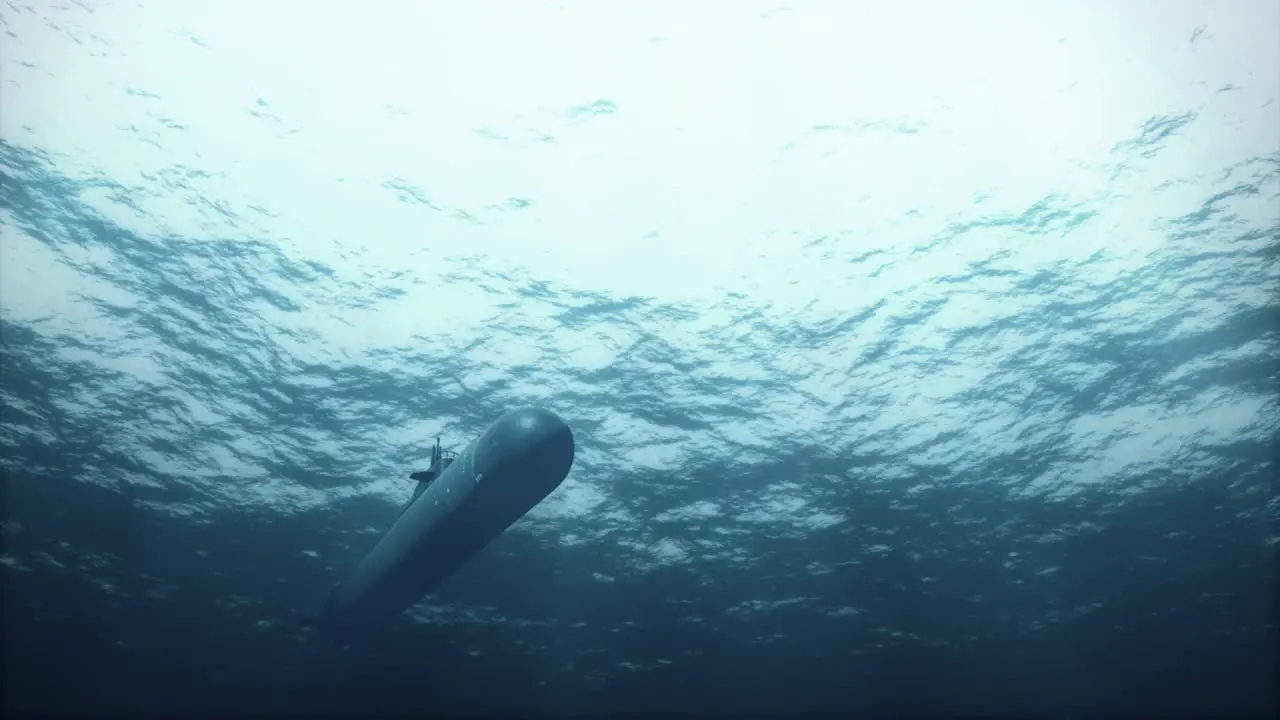 Submarine Passing Overhead in Shallow Water