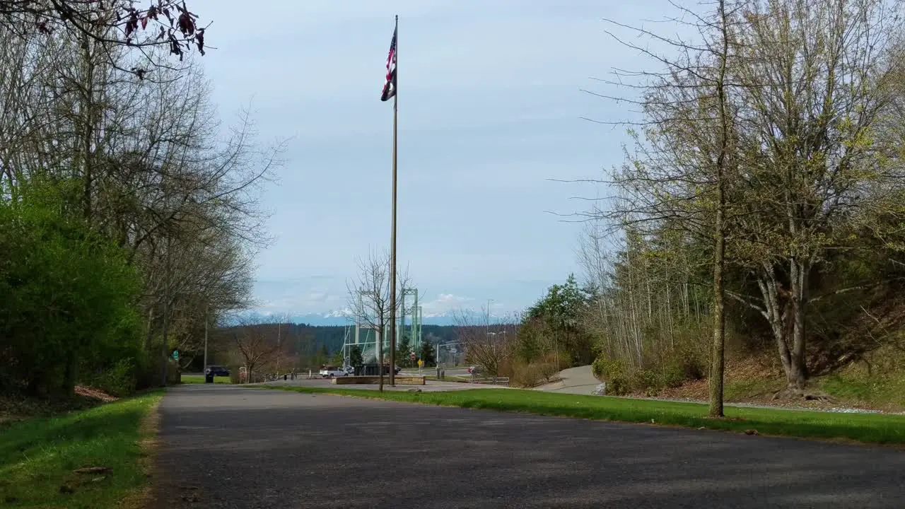 Early Spring time at the War Memorial Park near the Tacoma Narrows Bridge