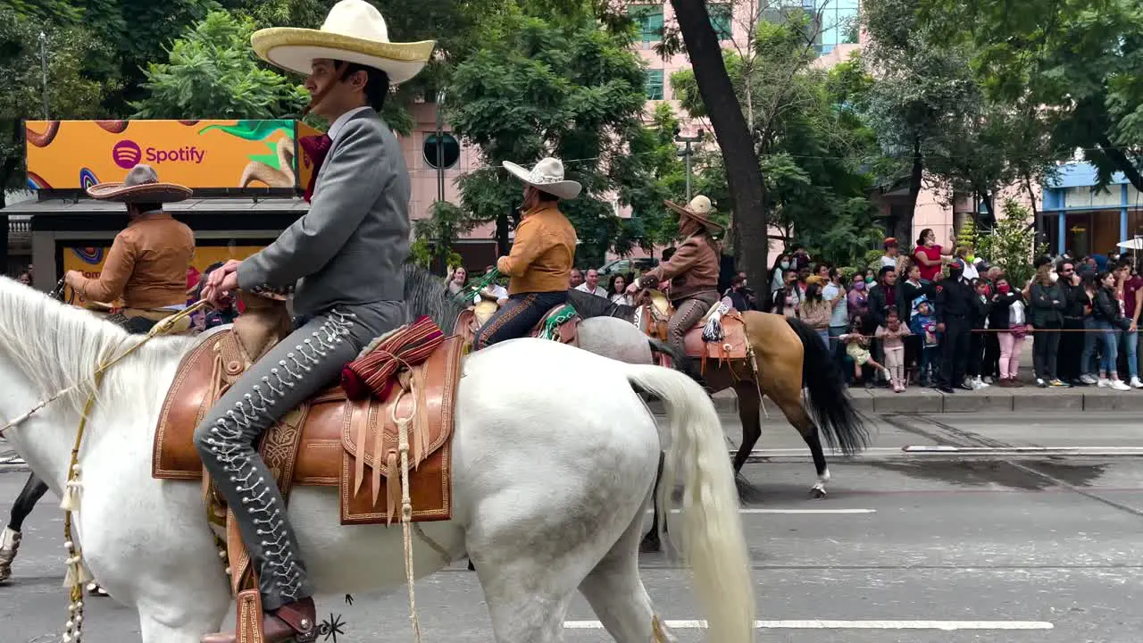 shot of the charro parade in mexico city