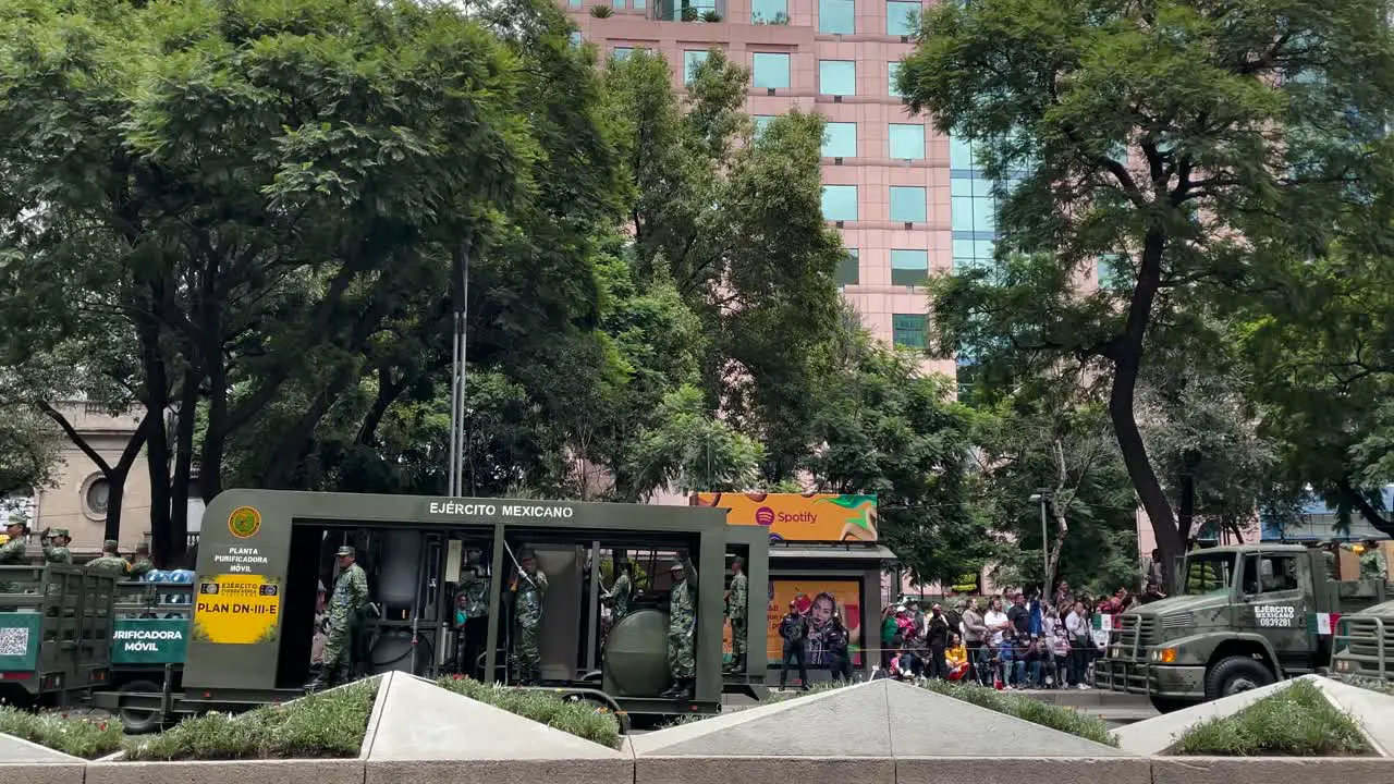 shot of the advance of the military engineers platoon during the parade of the mexican army in mexico city