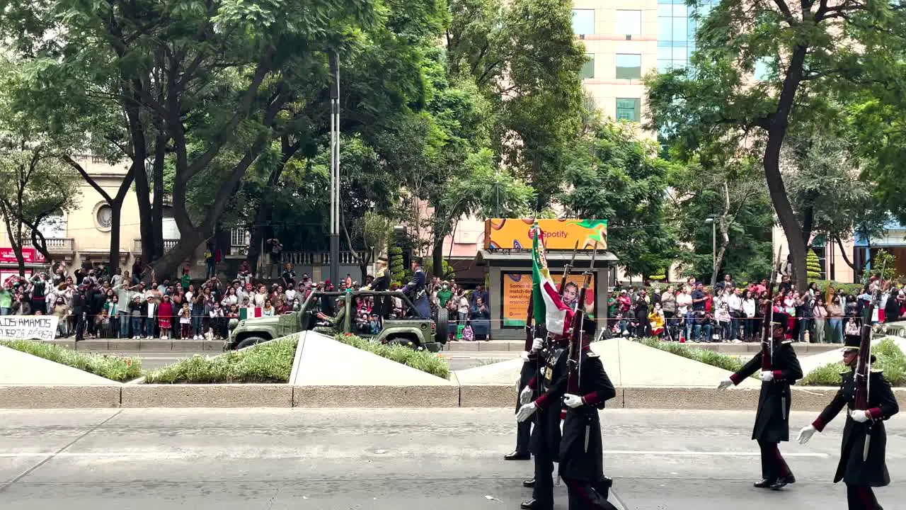 shot of the advance of the war tanks during the parade of the mexican army in mexico city