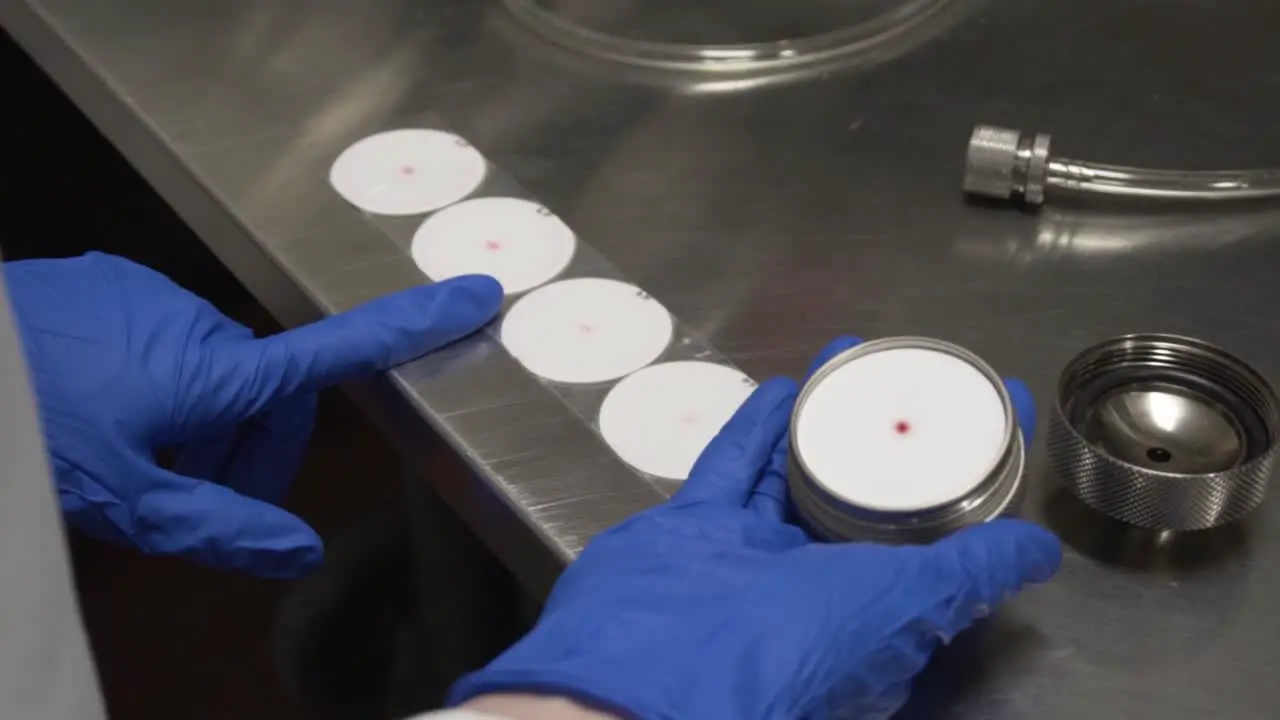 Scientist examining soybean seed test results for GMO and imperfections