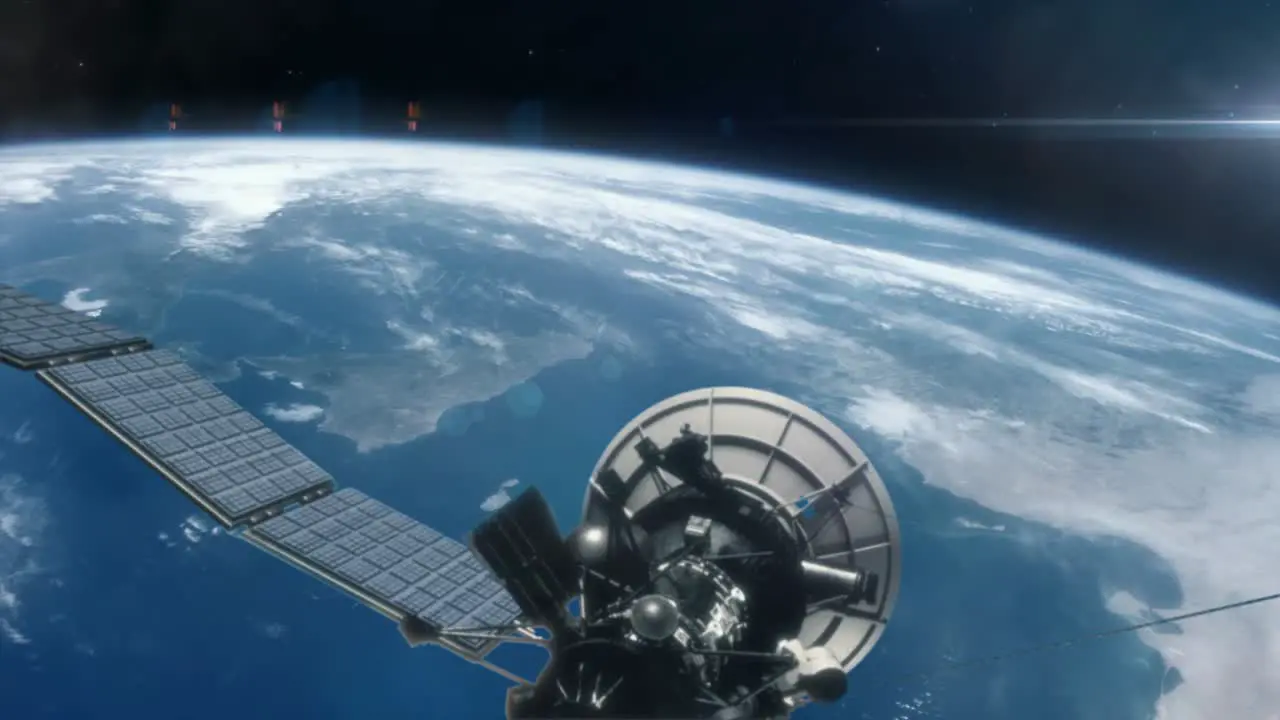 Communications Satellite in Orbit of Planet Earth 1