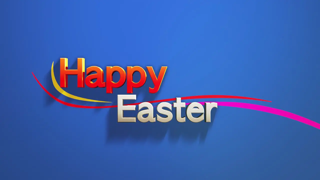 Joyful easter greeting on vibrant blue background