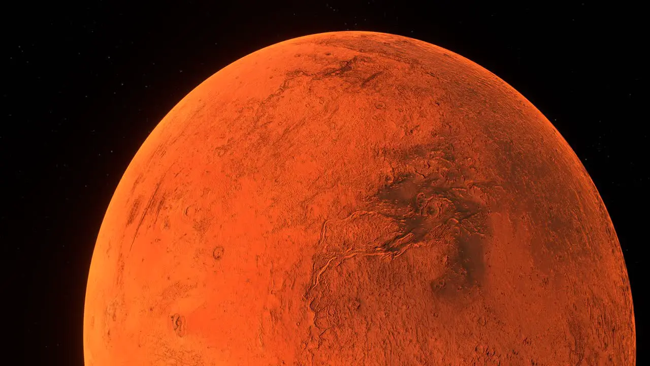 Red planet Mars futuristic closeup on barren textured extraterrestrial terrain