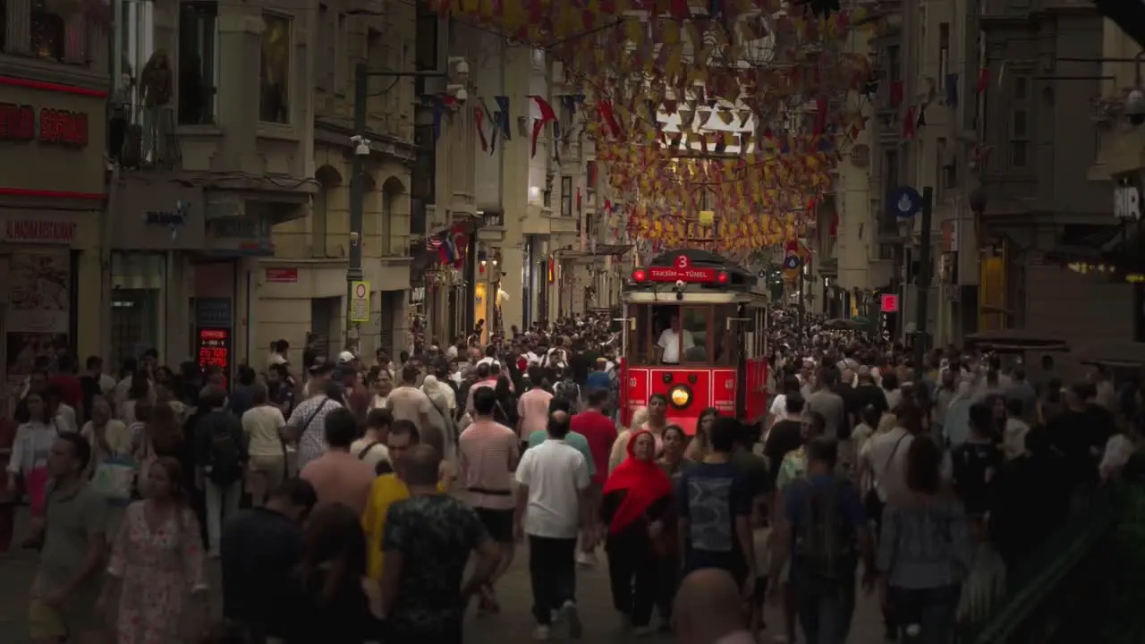 Selective focus Turkey's bustling streets under the moonlight