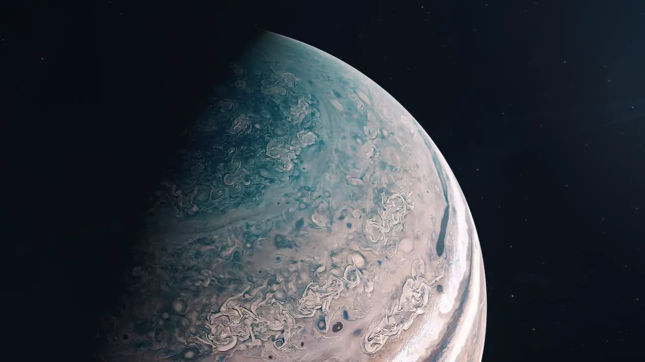 Close Shot of the Gas Giant Jupiter From Above