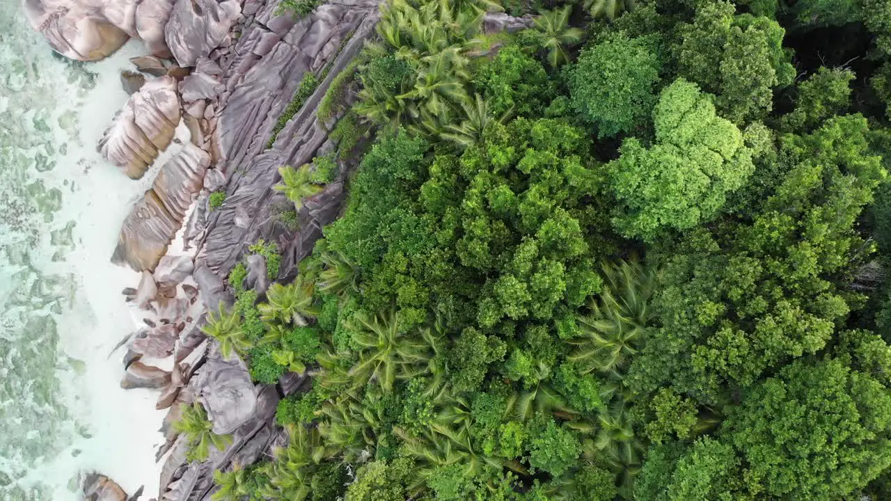 Aerial view of Anse Source d’Argent La Digue Seychelles