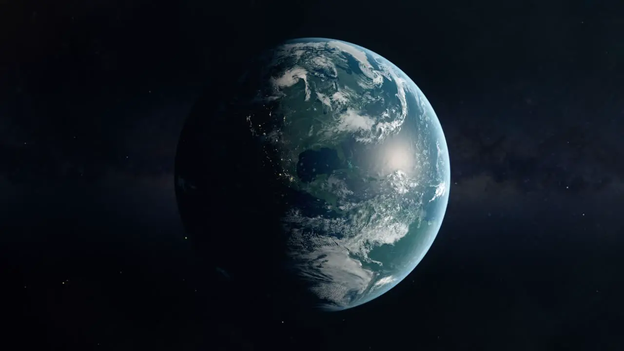 Realistic Planet Earth Seen from Space with North Central South America And Caribbean View