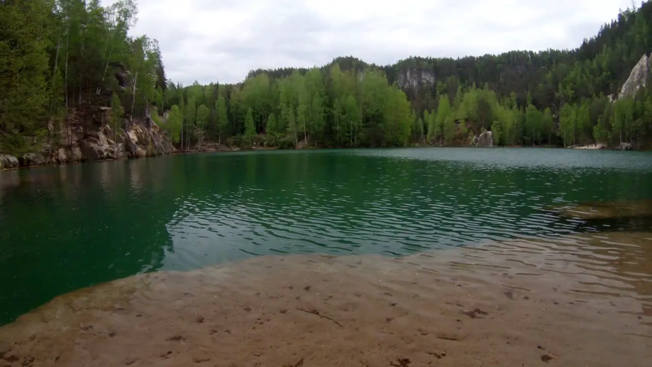 Beautiful view of the lake in Adršpach national park