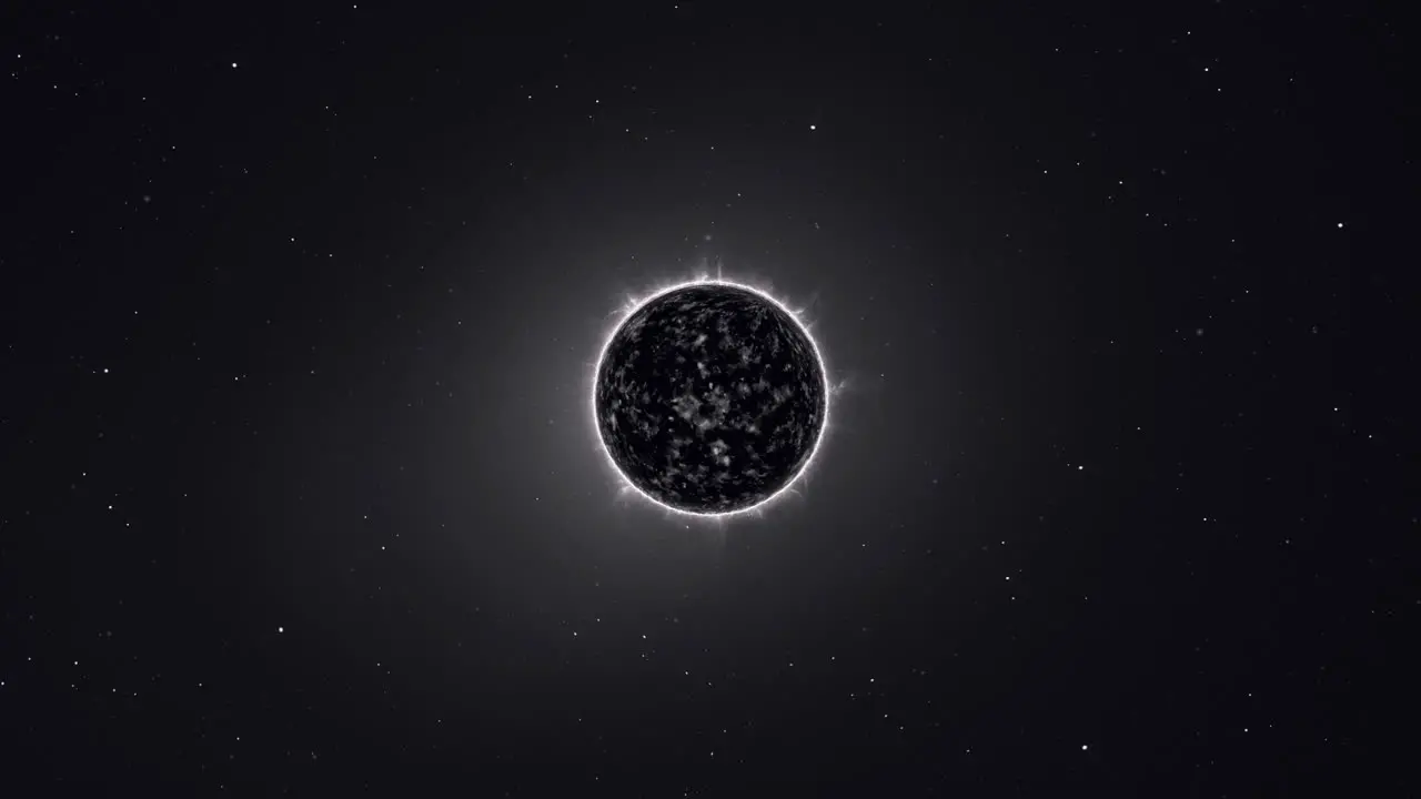 3D animation of a black dwarf star a deceased celestial body in outer space with a camera orbit