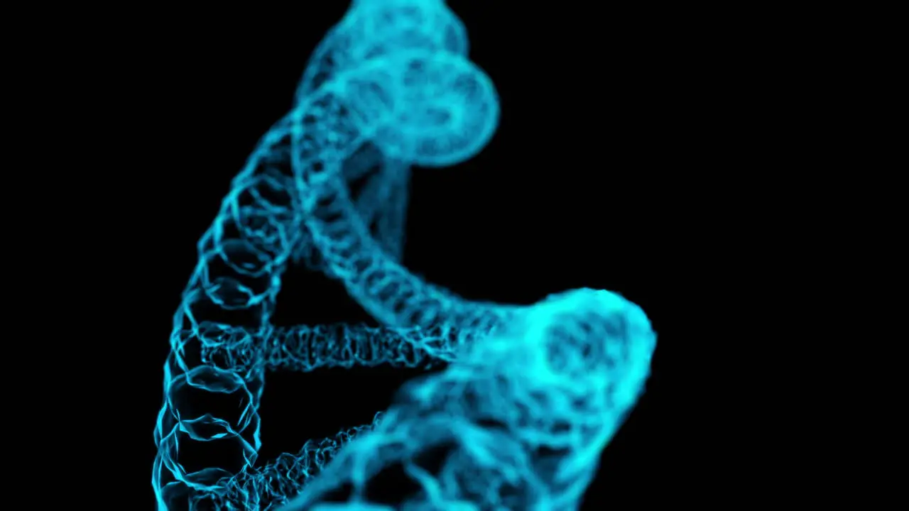 DNA Hologram Slowing Moving Past Camera 3D Animation