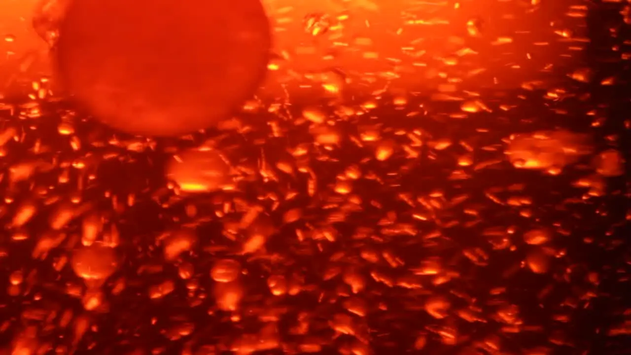 Inside view of lava or a hot liquid science experiment