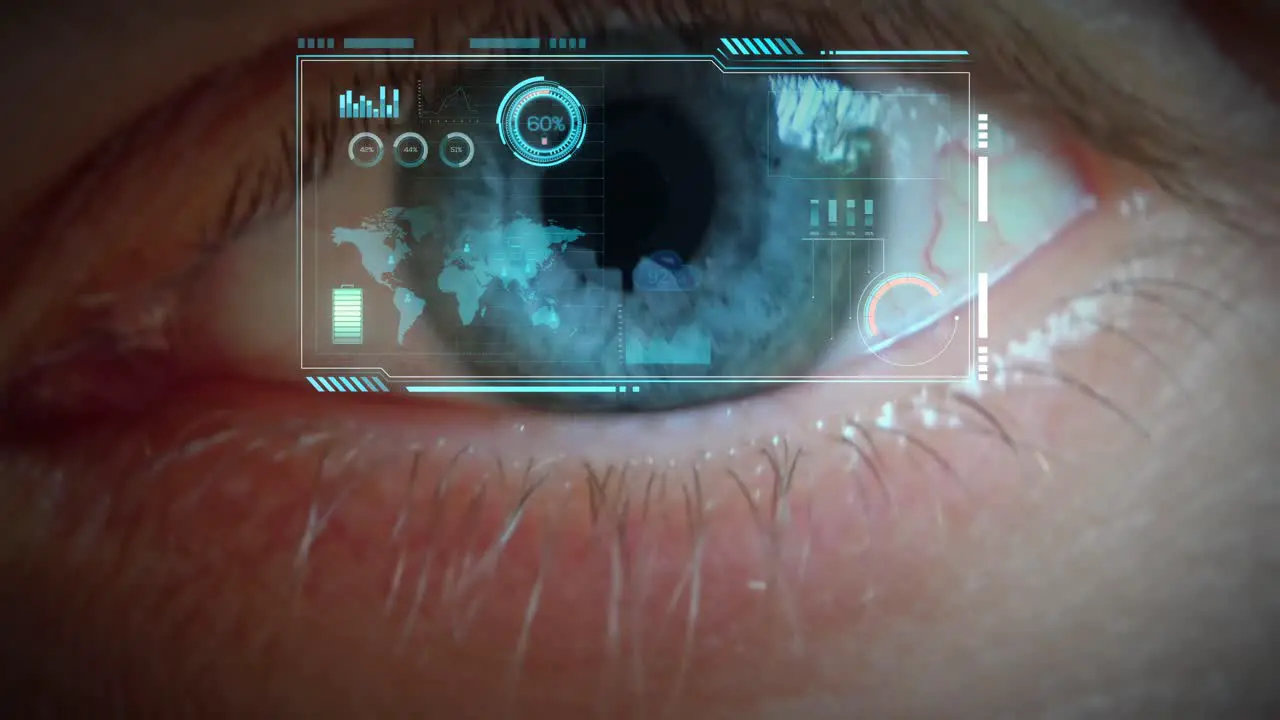 Blue eye closeup technology concept