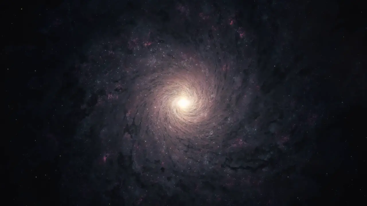 Top Down View of Approaching a Realistic Massive Spiral Galaxy