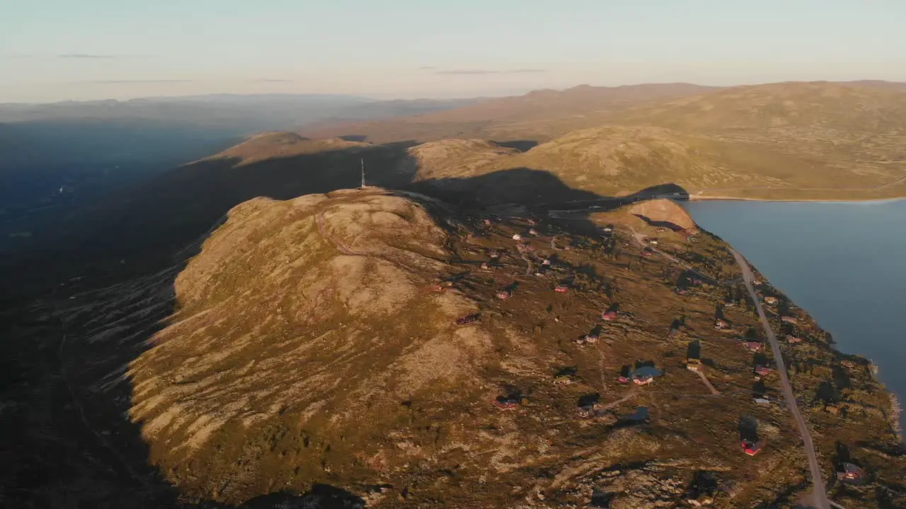 Mountain cottages on the mountainside Norway