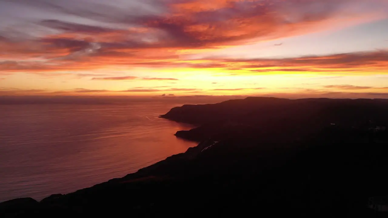 Sunset on the shore and cliff