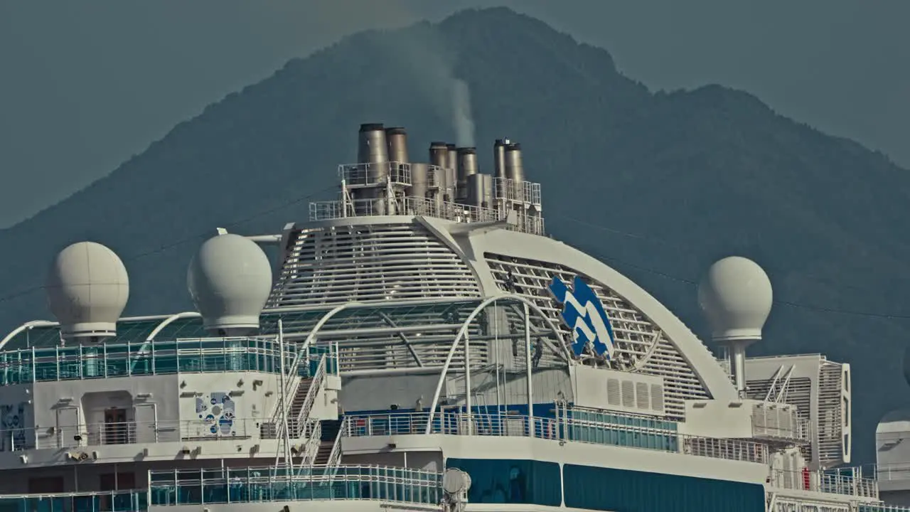 Cruise liner's deck at Port Naples Italy