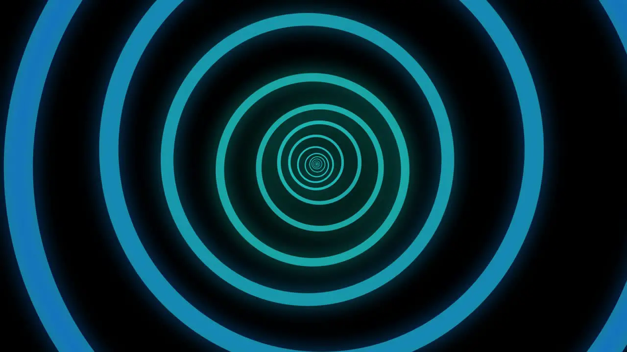 Falling Into Hypnotic Endless Tunnel With Appearing Pulsing And Lightly Neon Glowing Blue Ring