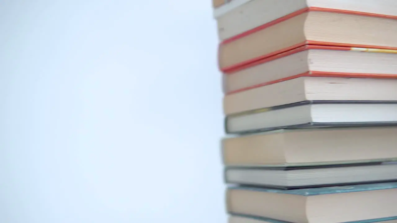 A stack of books on a bright background