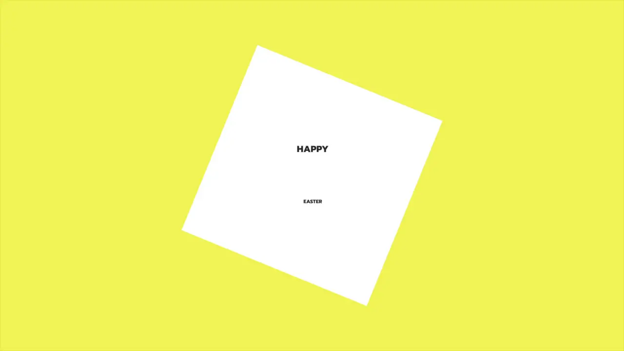 Simple and joyful Happy Easter on a yellow background