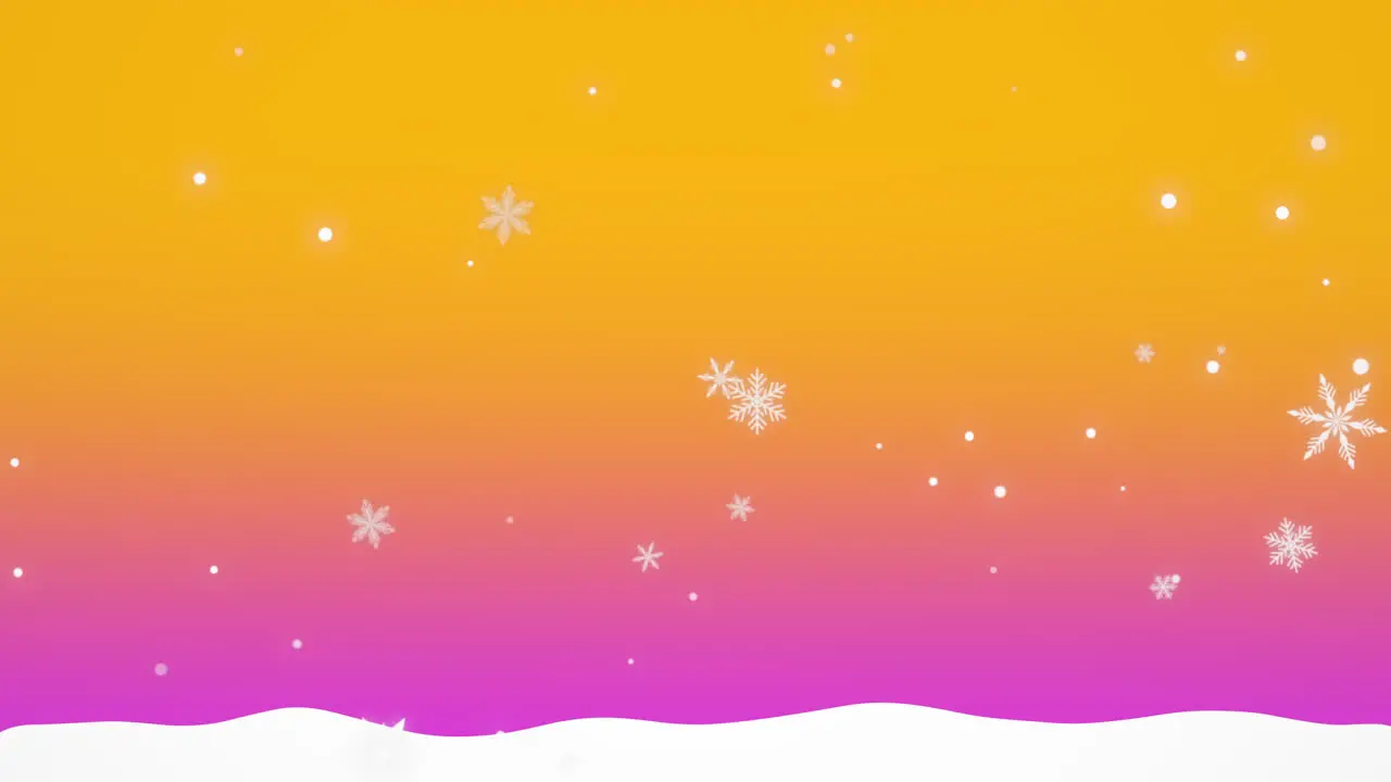 Snowflakes falling on colorful winter background