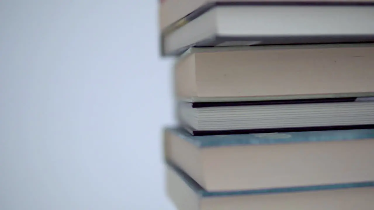 Close-up of the books at the stake