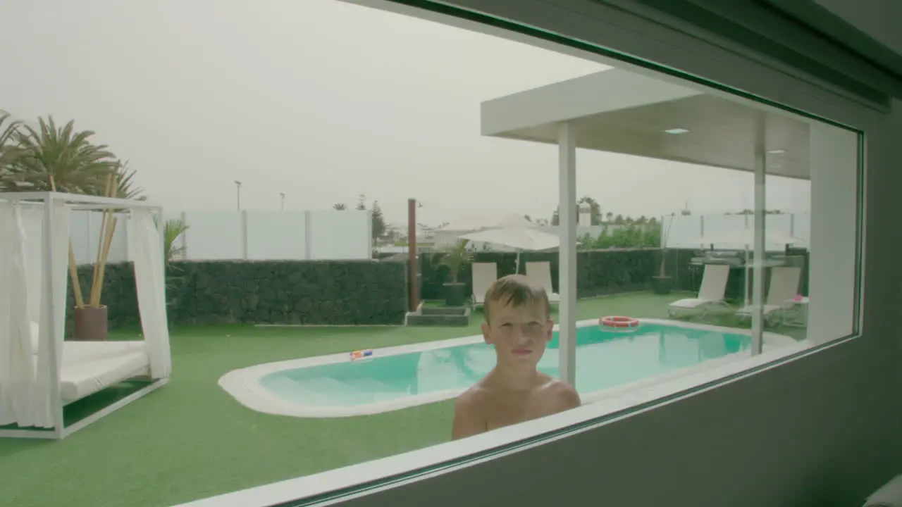 Teasing and jumping to a pool