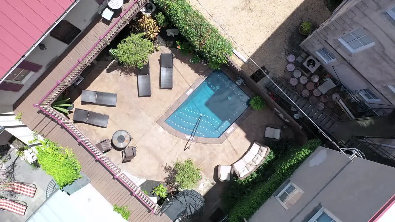 K Drone Private Pool in Courtyard from Above