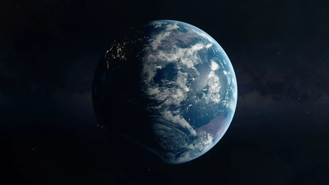 Realistic Planet Earth Seen from Space with Australia Asia And Oceania View