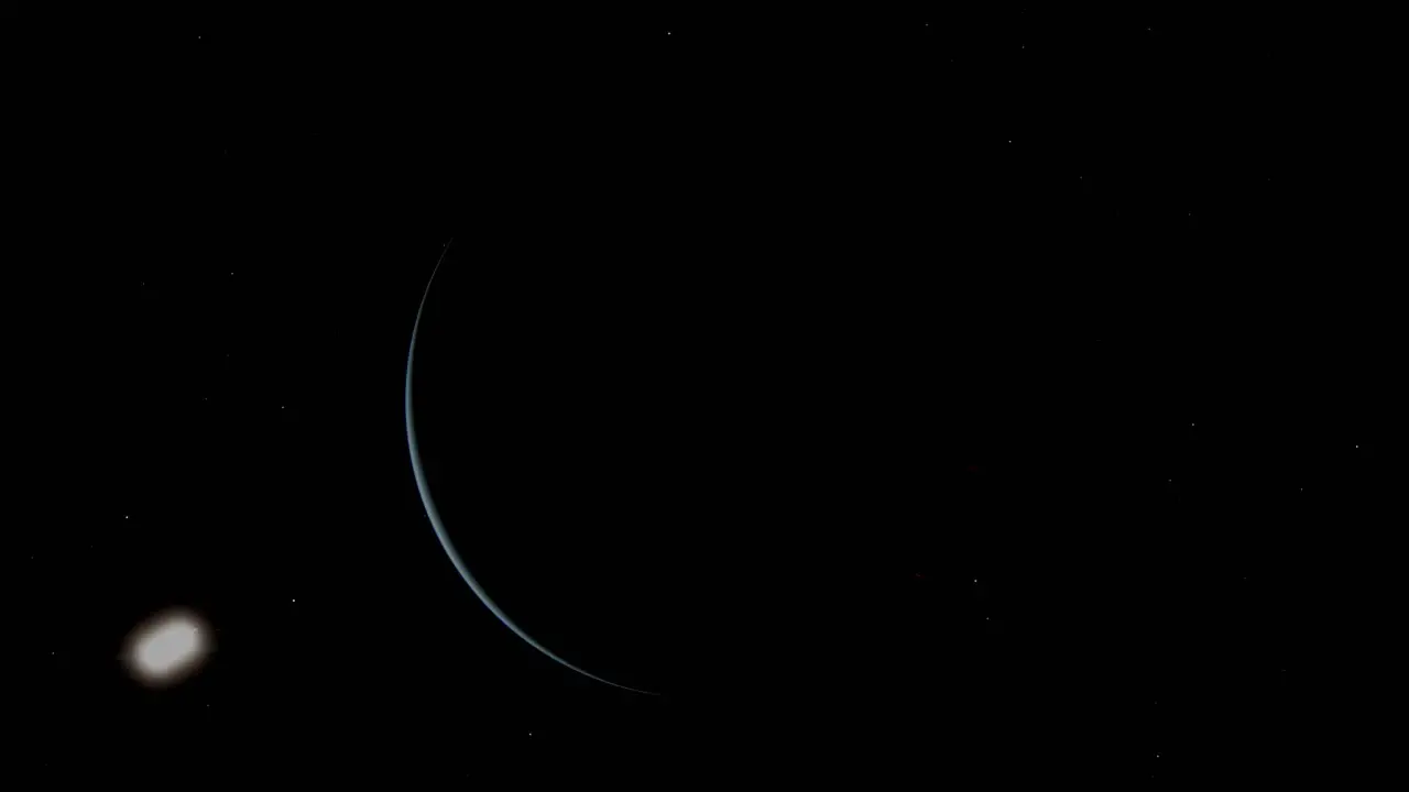 A unique animated timelapse of a high orbit around the planet Neptune