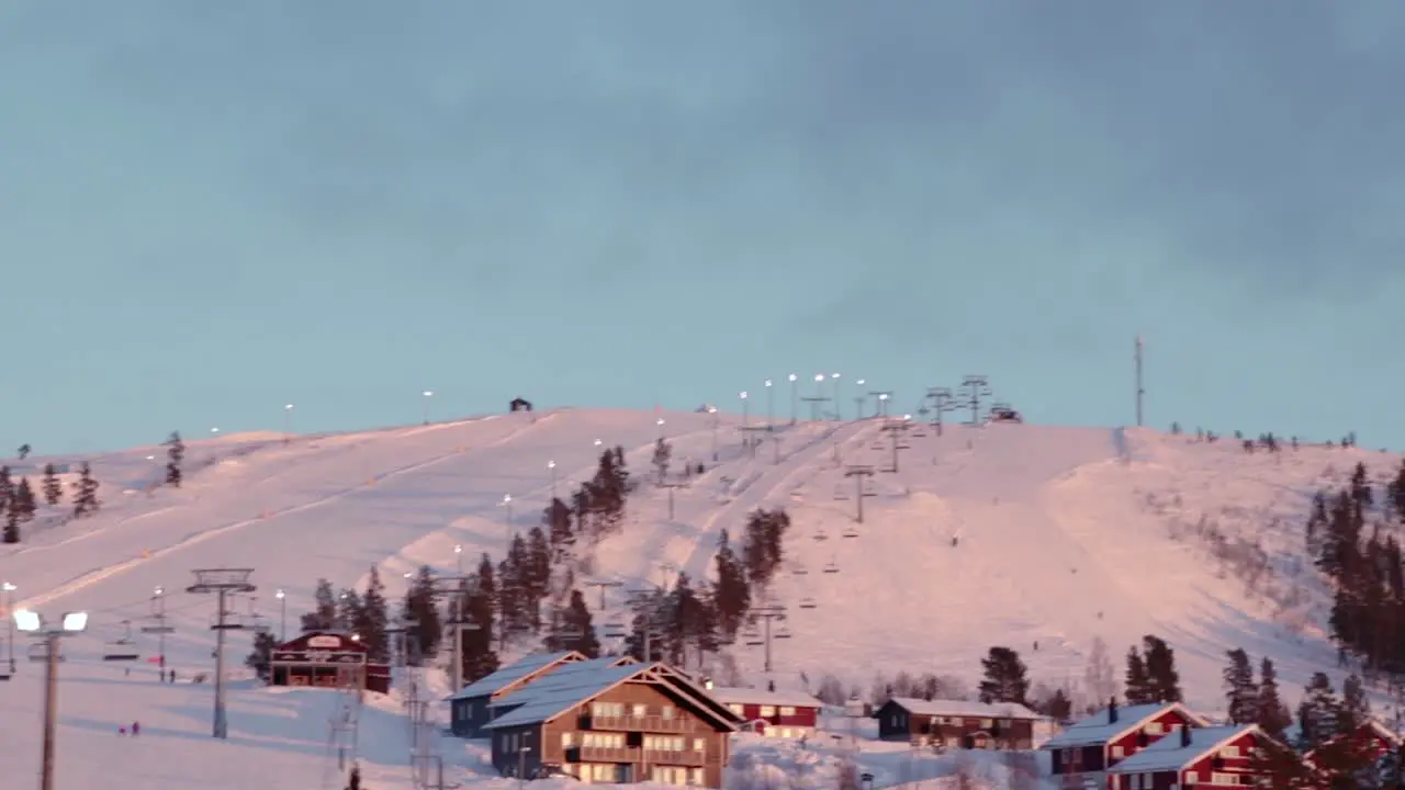 Idre Fjäll ski lift in Sweden during a day in winter