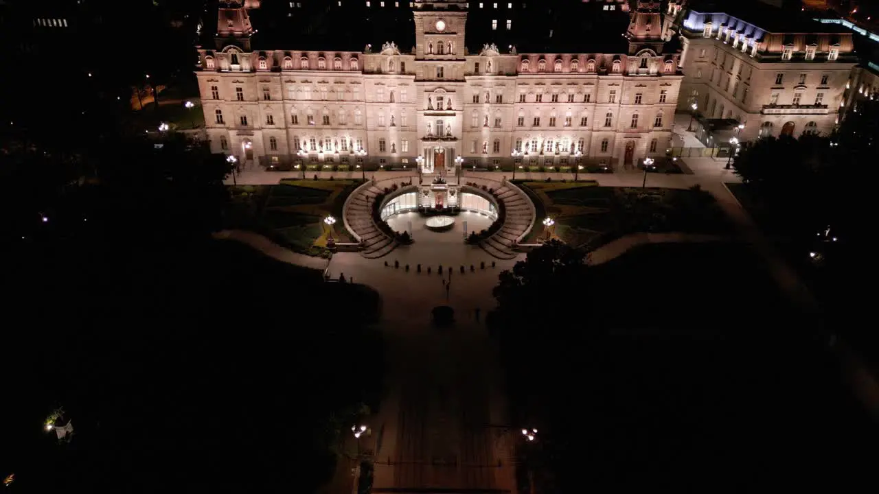 Monument reveal at night Drone shot