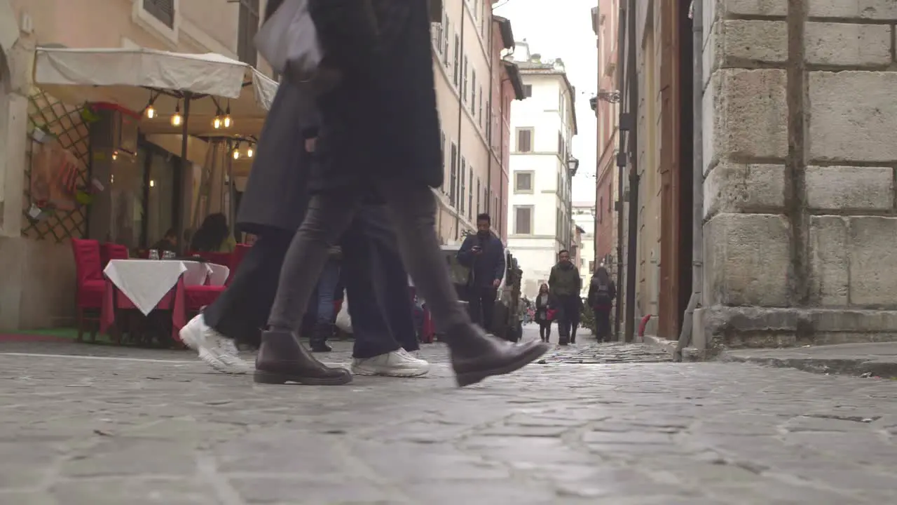 Cobbled Street In Rome