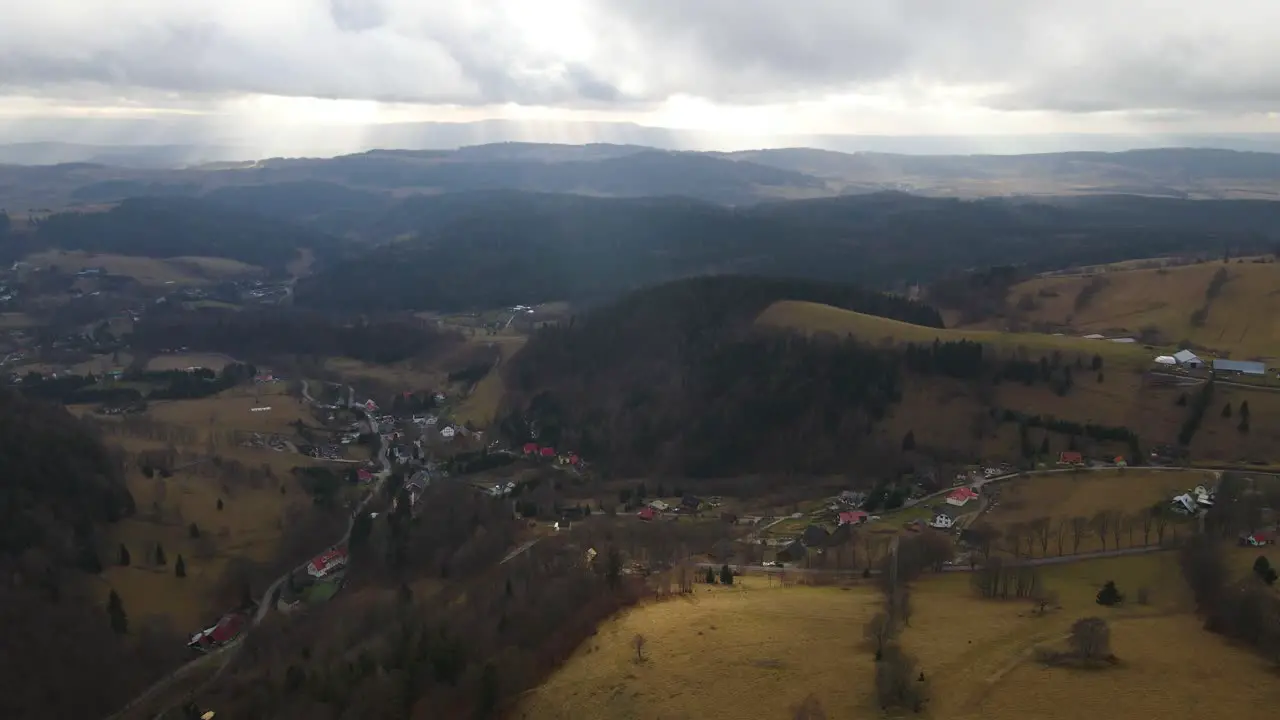 Polish mountains beautiful weather drone shot