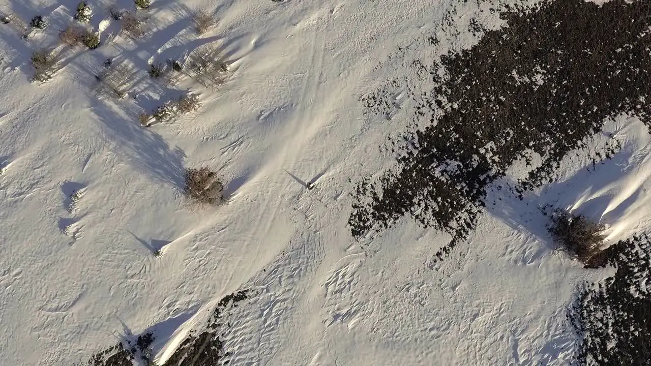 Aerial Pan of Snowy Hills