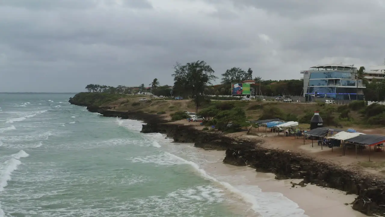 A view of Coco beach and Dar es Salaam city in the distance