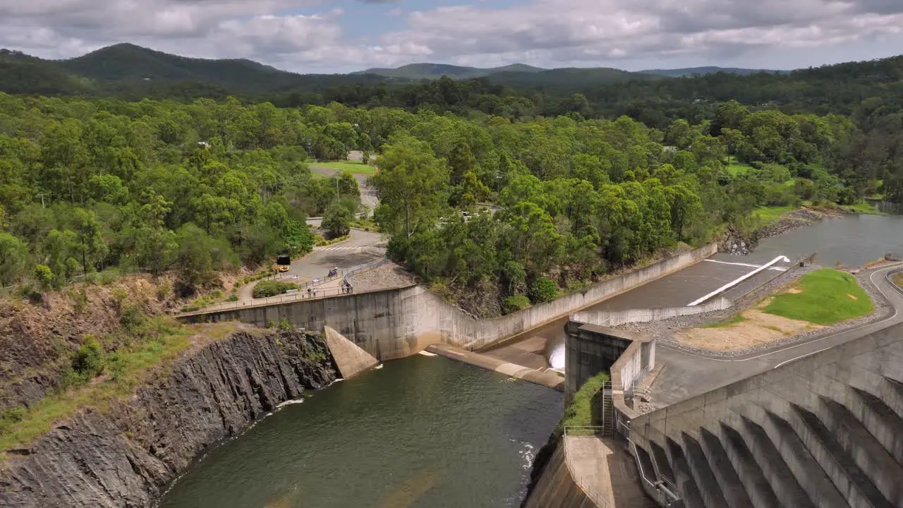 Gold Coast Queensland Australia 01 21 2024 Overflow of the Hinze Dam due to excess rain in the Hinterland