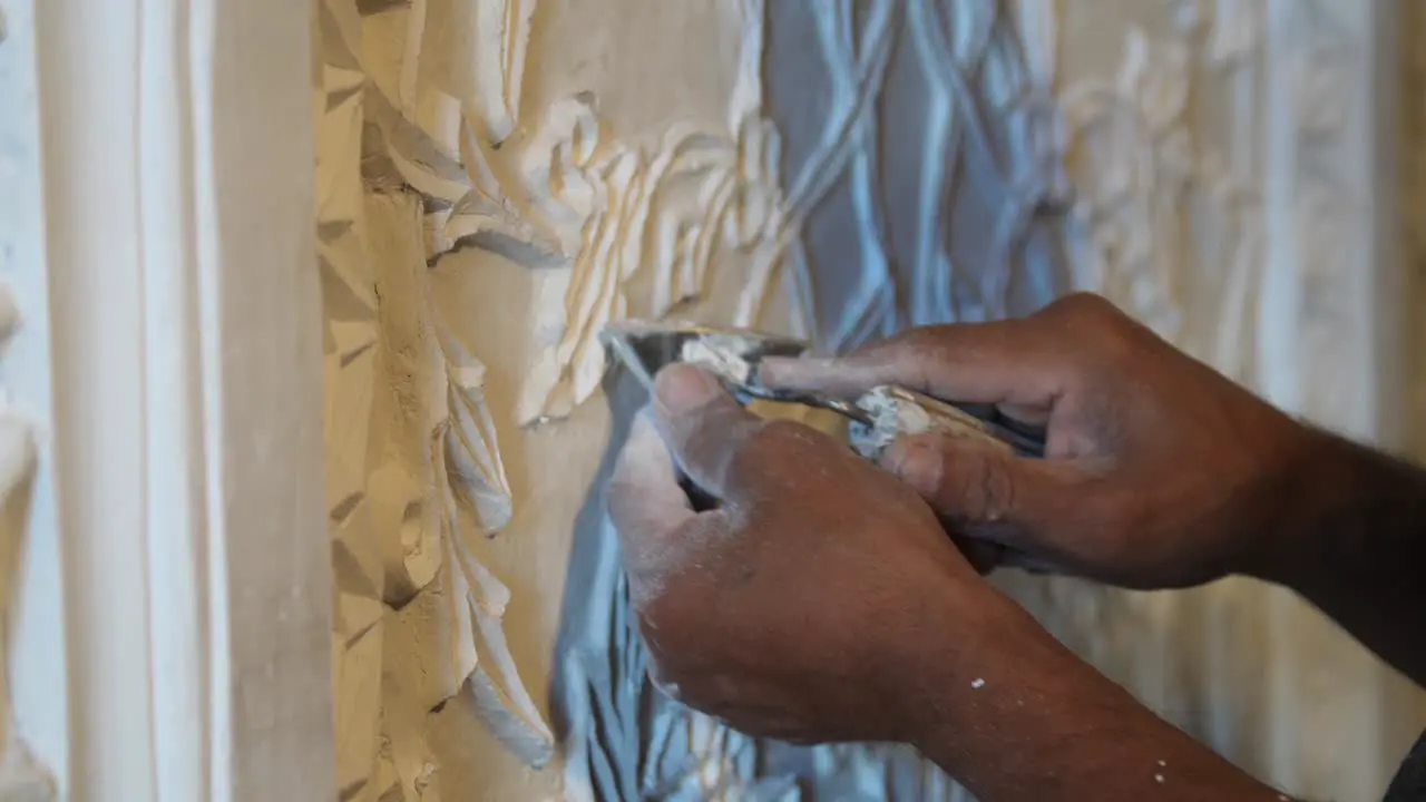 Carving Pattern in Plaster