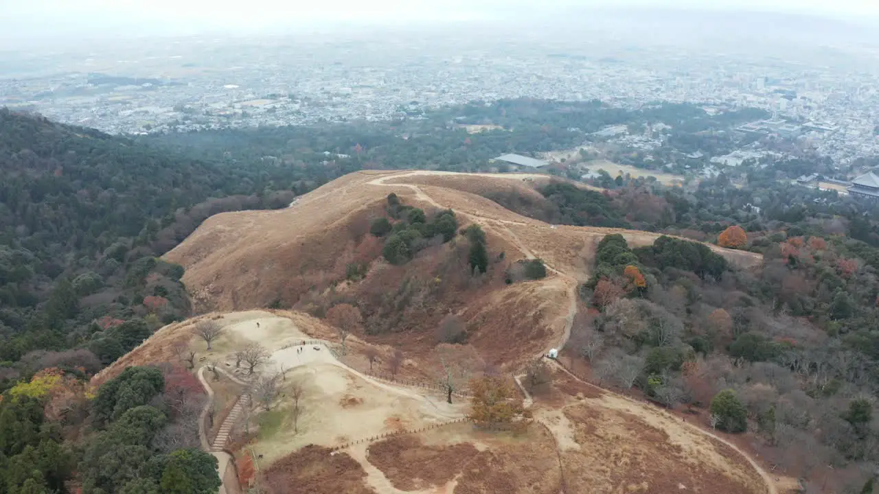 Aerial Mount Wakakusa Nara Japan