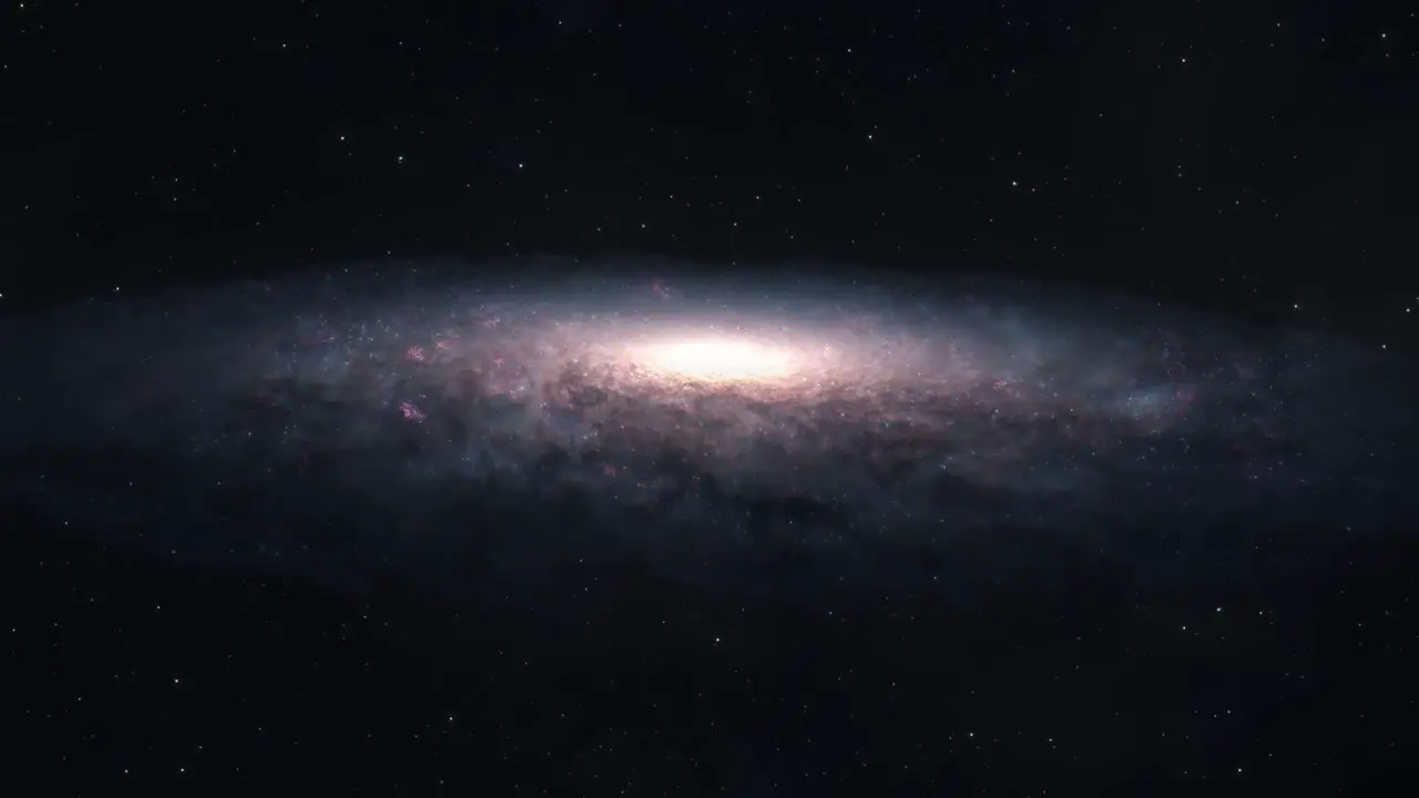 Establishing Shot of a Massive Spiral Galaxy in Space