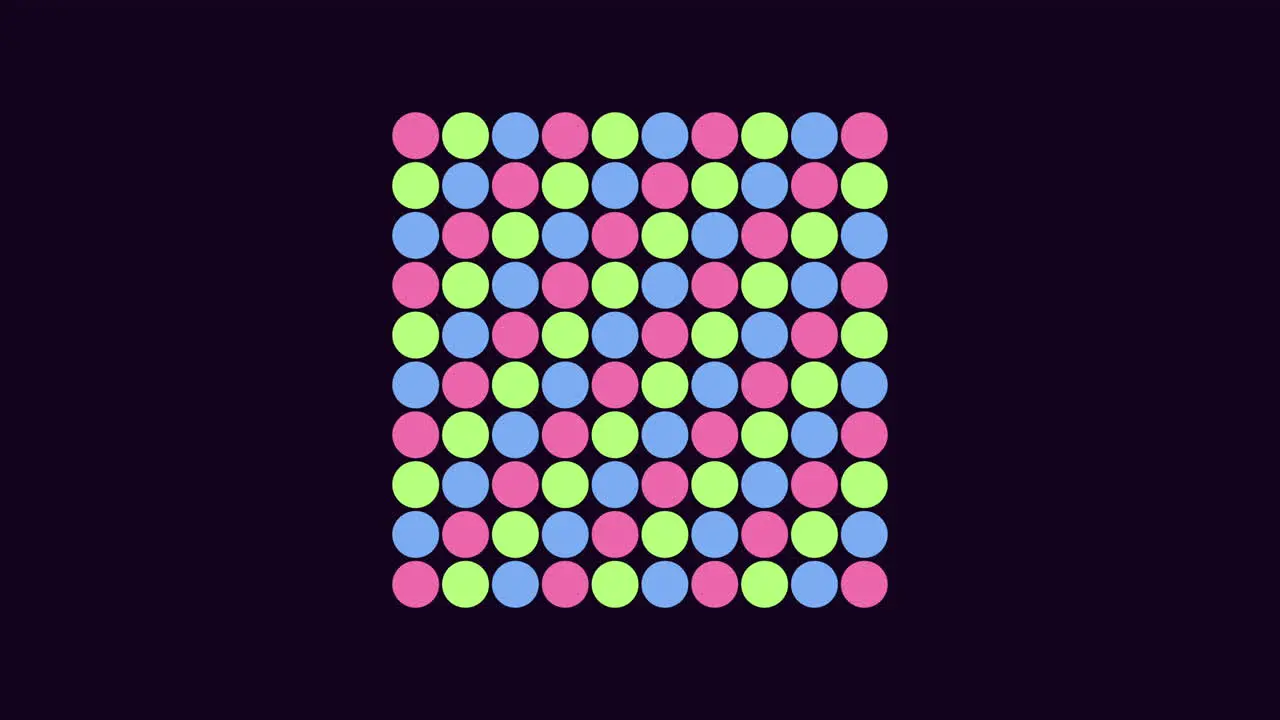 Colorful grid pattern with interconnected circles