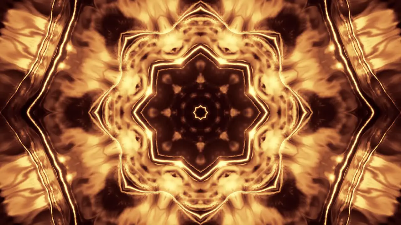 Computerized animation of golden energy liberating and absorbing from central core